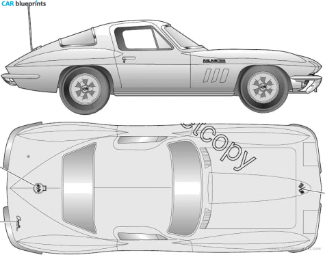 1965 Chevrolet Corvette C2 Stingray Coupe blueprint